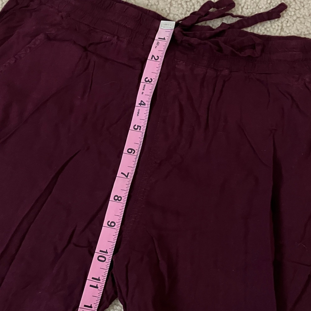 Lightweight Burgundy Jogger Pants, Small, Adjustable, with pockets - Picture 5 of 9